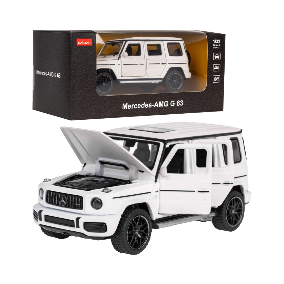 Rastar Mercedes AMG G 63, Mercedes G klasa igračka, Mercedes G 63 autić, metalni automobil 1:32, Rastar automobil 1:32, Mercedes metalni model, G klasa metalni autić, autić sa vratima koja se otvaraju, licencirani Mercedes model, kolekcionarski model automobila, luksuzni terenac igračka, Mercedes džip za decu, metalni autić za decu, model automobila sa pokretnim točkovima, poklon za ljubitelje automobila
