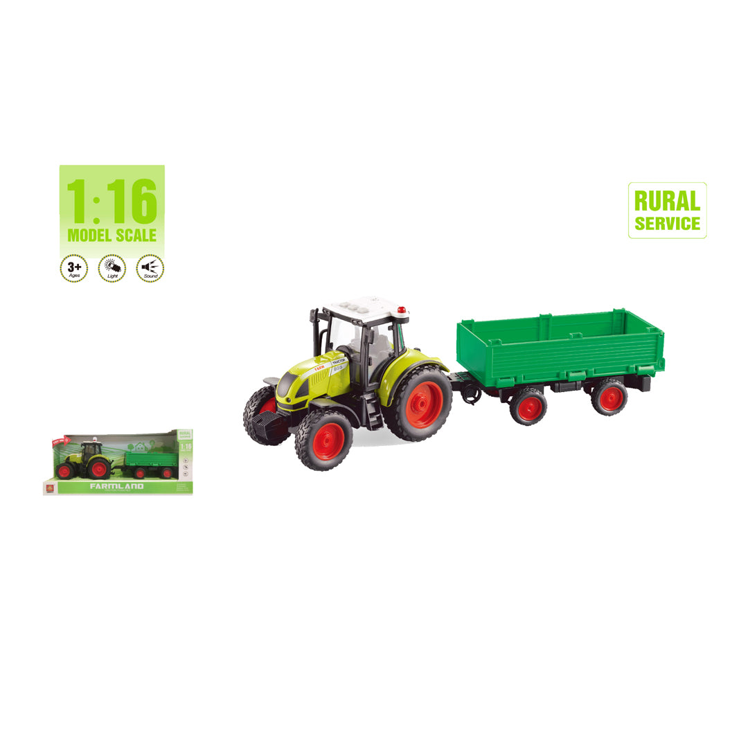 traktor sa prikolicom, dečji traktor igračka, traktor 1:16, poljoprivredno vozilo za decu, traktor sa svetlom i zvukom, igračka sa prikolicom, farmerski traktor igračka, vozilo za igru farme, realistični traktor za decu, igračka za razvoj motorike, poklon za dečake i devojčice, traktor za decu 3+, velika poljoprivredna igračka