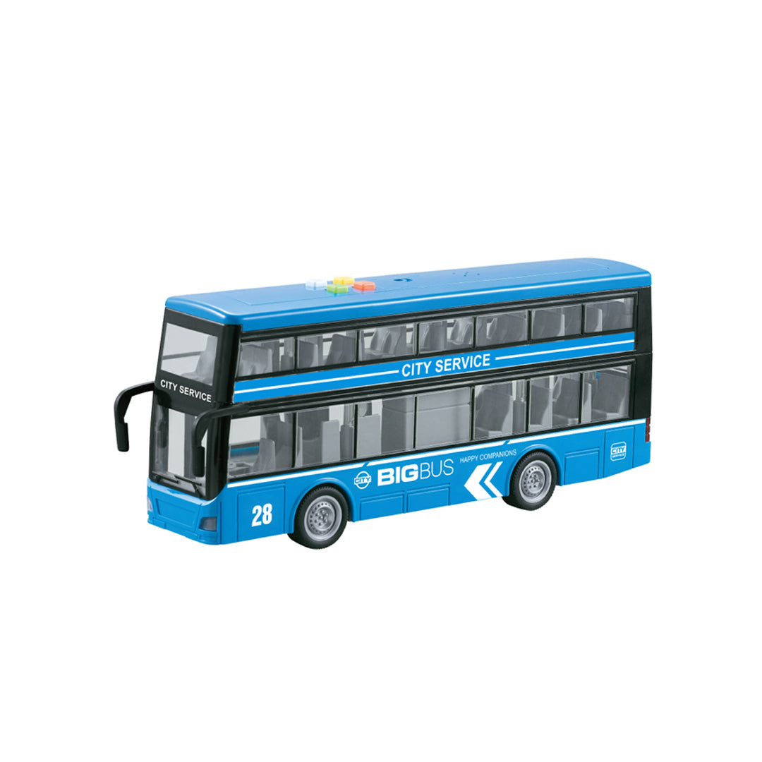 autobus na sprat igračka, gradski autobus za decu, autobus 1:16, City Service autobus, autobus sa svetlom i zvukom, dečji autobus igračka, veliki autobus na dva sprata, realistična igračka autobus, vozilo gradskog prevoza, autobus sa pokretnim točkovima, igračka za razvoj motorike, poklon za decu, autobus za decu 3+