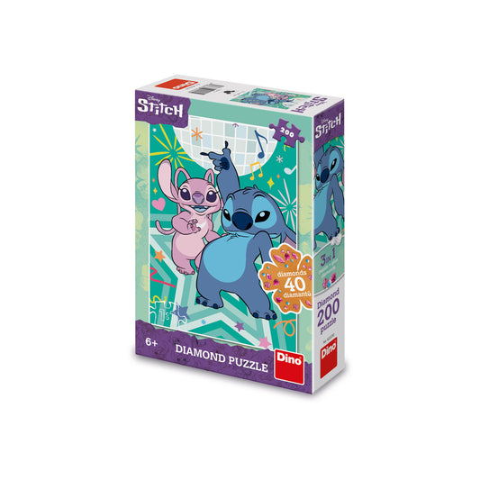 Dino Stitch Diamond puzzle, Stitch puzzle 200 delova, Diamond puzzle za decu, Stitch i Angel slagalica, Disney Stitch puzzle, puzzle sa dijamantima, slagalica sa ukrasnim kamenčićima, kreativne puzzle za decu, Dino Disney puzzle, puzzle za decu 6 godina, dečije slagalice, edukativne igračke, Stitch slagalica, kreativni set za decu, poklon za ljubitelje Stitcha