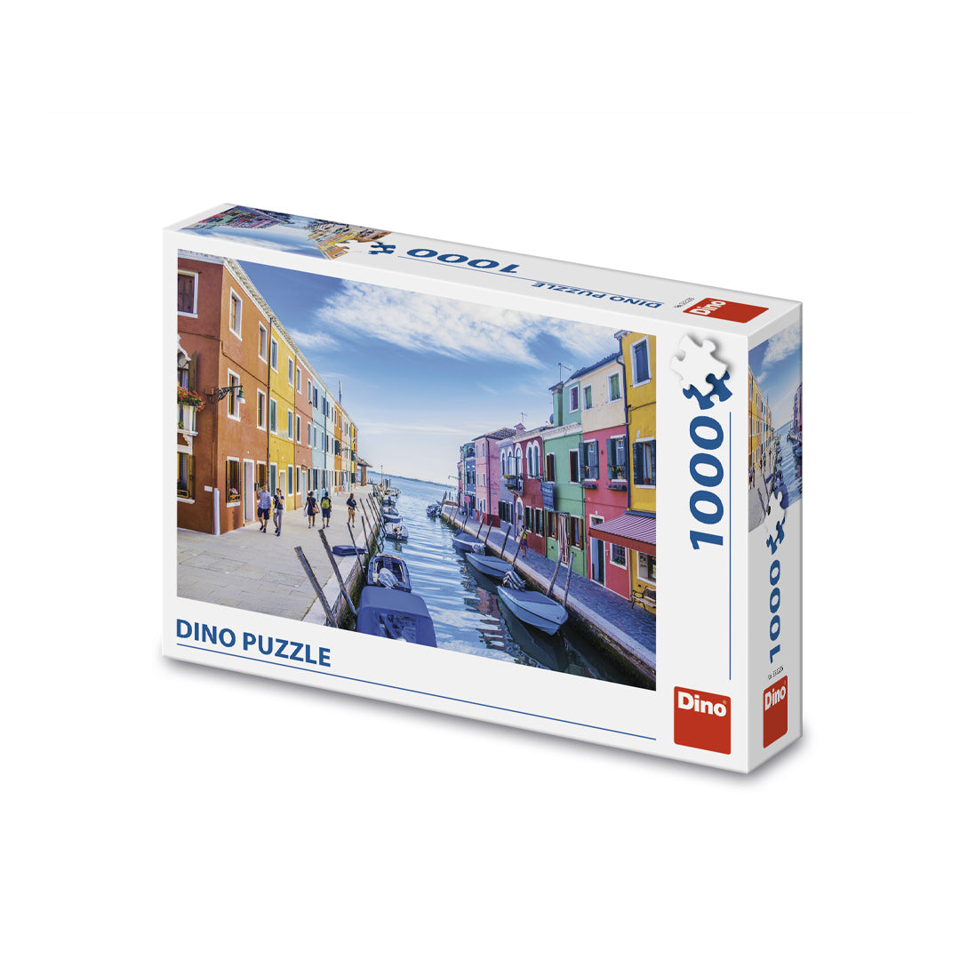 Dino Kanal u Veneciji puzzle, puzzle 1000 delova, Venecija slagalica, venecijanski kanal puzzle, Dino puzzle za odrasle, puzzle Italija, slagalica sa čamcima, puzzle sa šarenim kućama, gradski pejzaž puzzle, mediteranska slagalica, zahtevne puzzle, slagalice za odrasle, Dino slagalica 1000 delova, poklon za ljubitelje puzzli, arhitektura Venecije puzzle