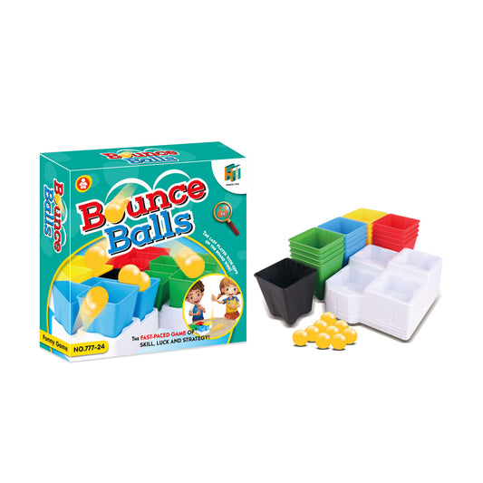 ubacite lopticu u čašicu, igra sa lopticama i čašicama, društvena igra za decu, Bounce Balls igra, igra preciznosti, igra spretnosti za decu, takmičarska igra za porodicu, igra za 2 do 4 igrača, igra koordinacije, zabavna porodična igra, društvena igra 8+, igra odbijanja loptice, poklon za decu