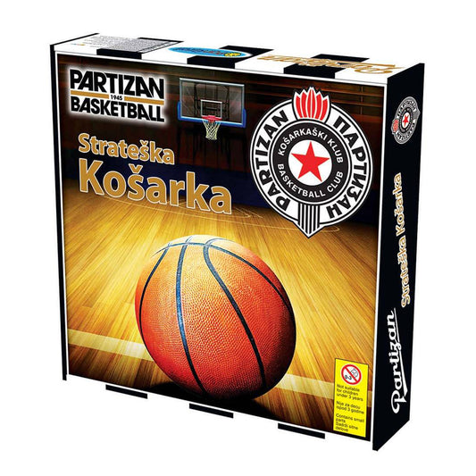 Strateška košarka Partizan, Partizan društvena igra, KK Partizan igračka, košarkaška društvena igra, sportska igra za decu, strateška igra sa košarkom, igra za navijače Partizana, porodična društvena igra, igra taktike i planiranja, društvena igra za više igrača, košarkaška igra za decu, poklon za navijača Partizana, PanGraf društvena igra