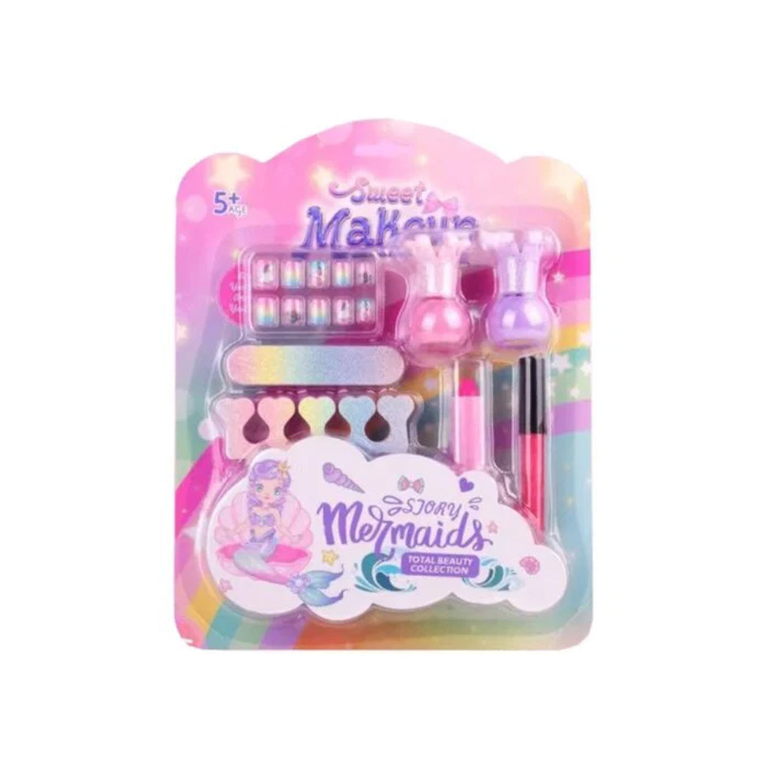 dečji set za šminkanje, Mermaid makeup set, šminka za decu, set šminke sa sirenom, dečja kozmetika za igru, paleta senki za decu, lakovi za nokte za decu, veštački nokti za decu, kreativni set za devojčice, set za ulepšavanje, igračka šminka 5+, poklon za devojčice, kozmetički set za decu