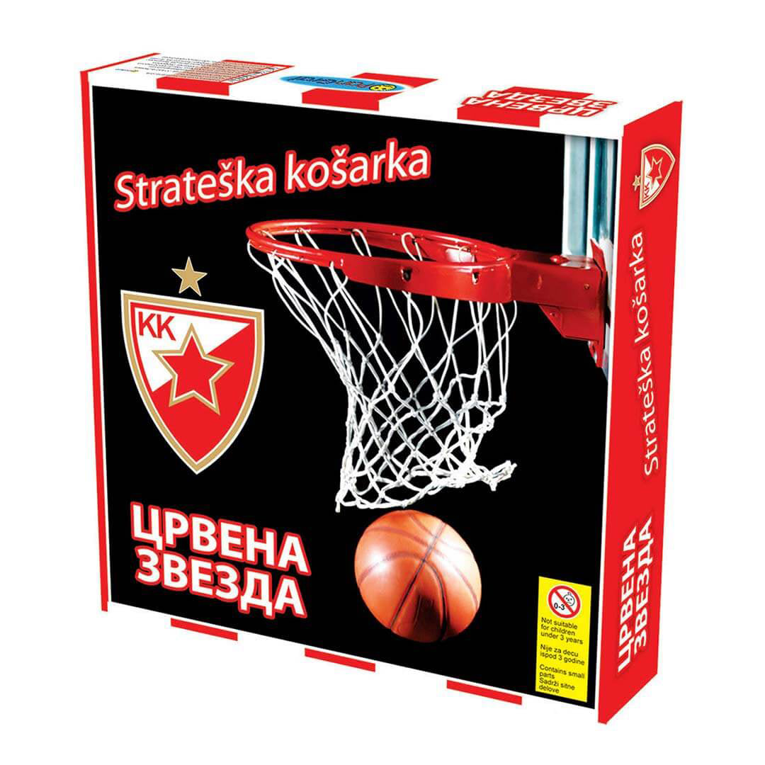 Strateška košarka društvena igra, Crvena zvezda igra, KK Crvena zvezda igračka, košarkaška društvena igra, igra za ljubitelje košarke, sportska društvena igra, strateška igra za decu, porodična društvena igra, igra taktike i planiranja, društvena igra za više igrača, poklon za navijače Crvene zvezde, košarkaška igra za decu, PanGraf društvena igra